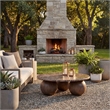 Pietra Indoor Outdoor Round Coffee Table in Dark Emperador Marble