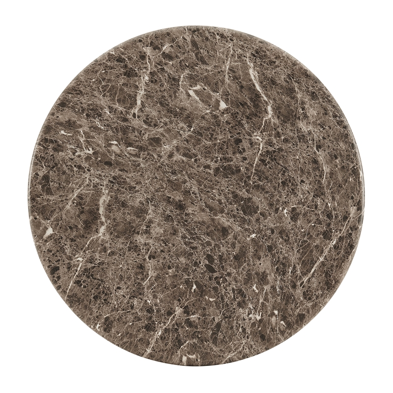 Pietra Indoor Outdoor Round Coffee Table in Dark Emperador Marble