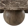 Pietra Indoor Outdoor Round Coffee Table in Dark Emperador Marble