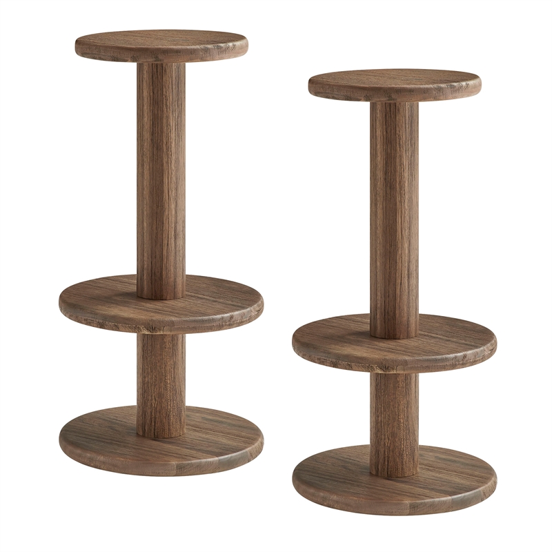 Neo 3-Piece Round Indoor - Outdoor Patio Wood Bar Table And Stool Set