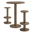 Neo 3-Piece Round Indoor - Outdoor Patio Wood Bar Table And Stool Set