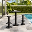 Neo 3-Piece Round Indoor - Outdoor Patio Wood Bar Table And Stool Set