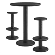 Neo 3-Piece Round Indoor - Outdoor Patio Wood Bar Table And Stool Set
