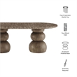 Pietra Indoor Outdoor Oval Dining Table in Dark Emperador Marble