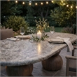 Pietra Indoor Outdoor Oval Dining Table in Dark Emperador Marble