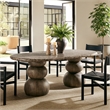 Pietra Indoor Outdoor Oval Dining Table in Dark Emperador Marble