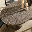 Pietra Indoor Outdoor Oval Dining Table in Dark Emperador Marble