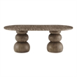 Pietra Indoor Outdoor Oval Dining Table in Dark Emperador Marble