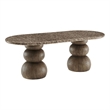 Pietra Indoor Outdoor Oval Dining Table in Dark Emperador Marble