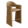 Talia 41 Inch Vegan Leather Bar Stool in Toast