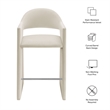 Talia 41 Inch Performance Velvet Bar Stool in Alabaster