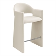 Talia 41 Inch Performance Velvet Bar Stool in Alabaster