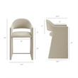 Talia 37 Inch Upholstered Fabric Counter Stool in Linen