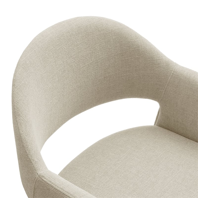 Talia 37 Inch Upholstered Fabric Counter Stool in Linen