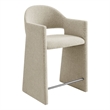 Talia 37 Inch Upholstered Fabric Counter Stool in Linen