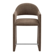 Talia 37 Inch Upholstered Fabric Counter Stool in Mocha