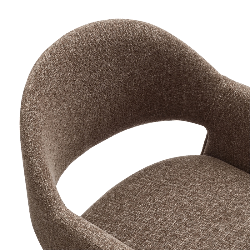 Talia 37 Inch Upholstered Fabric Counter Stool in Mocha