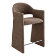 Talia 37 Inch Upholstered Fabric Counter Stool in Mocha