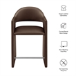 Talia 37 Inch Vegan Leather Counter Stool in Espresso