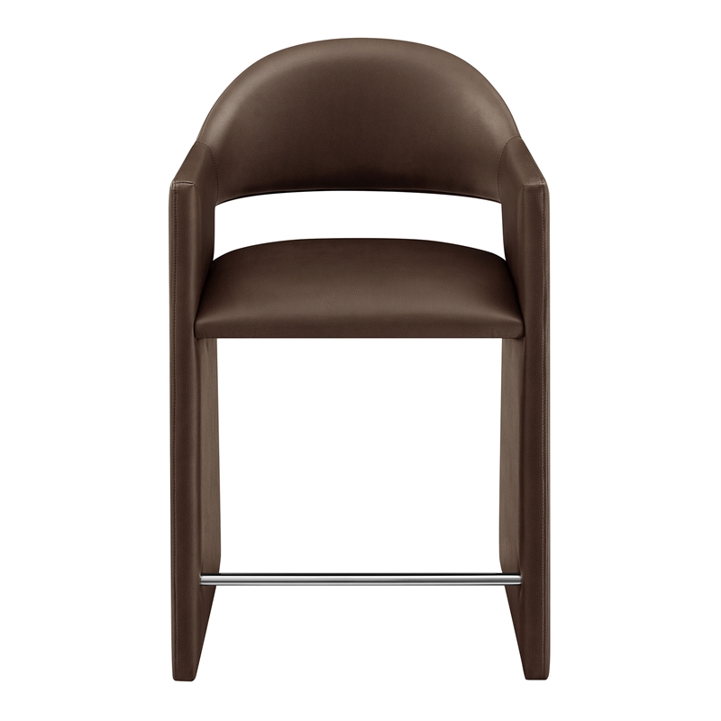 Talia 37 Inch Vegan Leather Counter Stool in Espresso