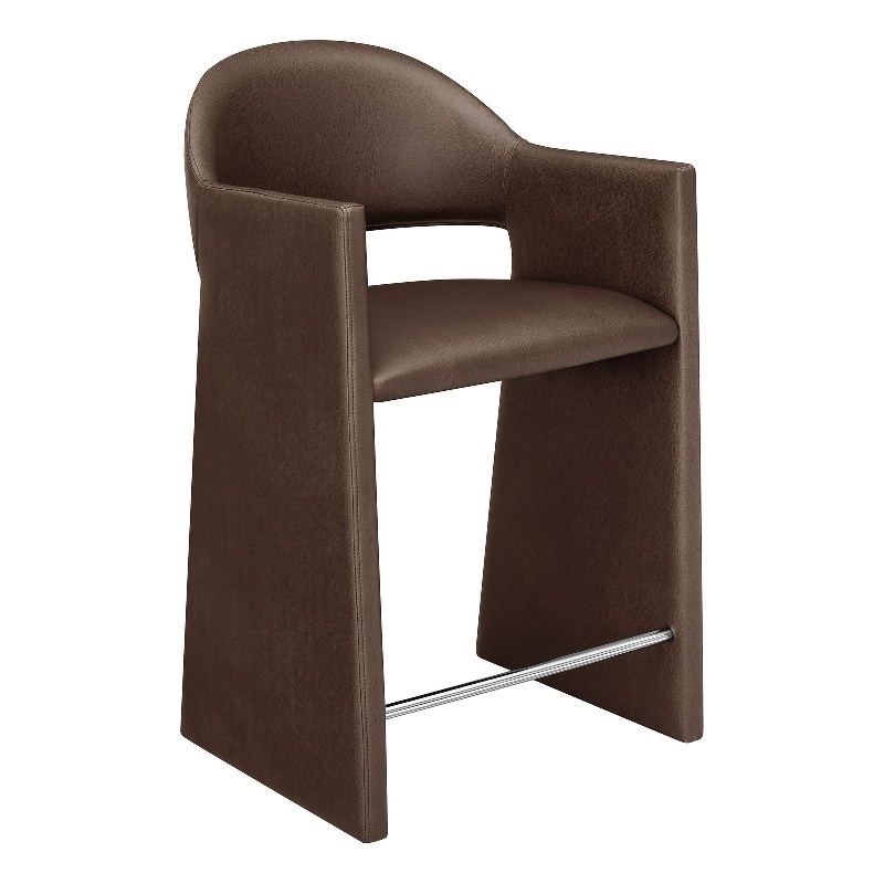 Talia 37 Inch Vegan Leather Counter Stool in Espresso