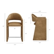 Talia 37 Inch Vegan Leather Counter Stool in Toast