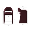 Talia 37 Inch Performance Velvet Counter Stool in Mulberry