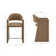 Talia 37 Inch Performance Velvet Counter Stool in Taupe