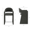 Talia 37 Inch Upholstered Fabric Counter Stool in Charcoal
