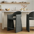 Talia 37 Inch Upholstered Fabric Counter Stool in Charcoal
