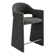Talia 37 Inch Upholstered Fabric Counter Stool in Charcoal