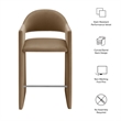 Talia 41 Inch Performance Velvet Bar Stool in Taupe