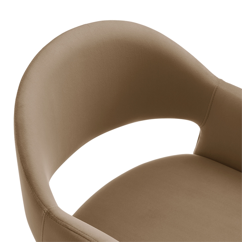 Talia 41 Inch Performance Velvet Bar Stool in Taupe