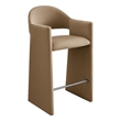 Talia 41 Inch Performance Velvet Bar Stool in Taupe