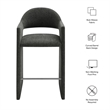 Talia 41 Inch 41 Inch Upholstered Fabric Bar Stool in Charcoal