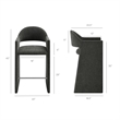 Talia 41 Inch 41 Inch Upholstered Fabric Bar Stool in Charcoal