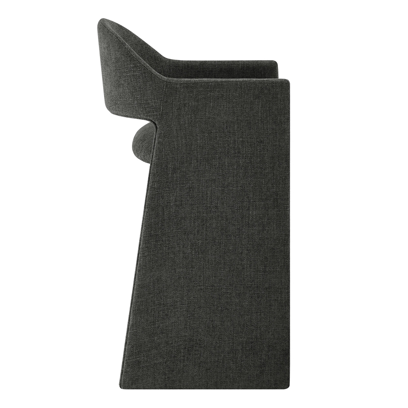 Talia 41 Inch 41 Inch Upholstered Fabric Bar Stool in Charcoal