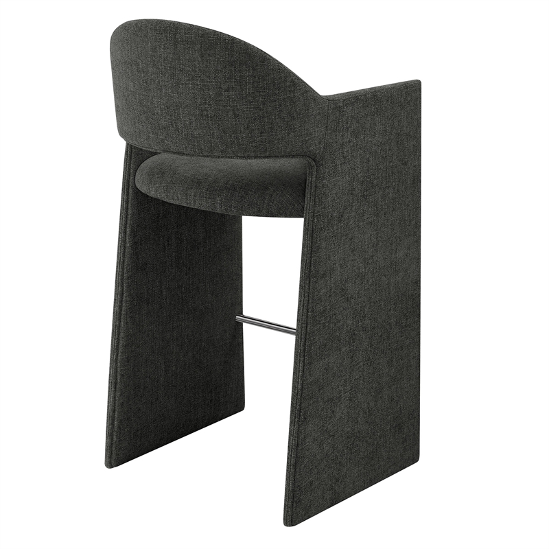 Talia 41 Inch 41 Inch Upholstered Fabric Bar Stool in Charcoal