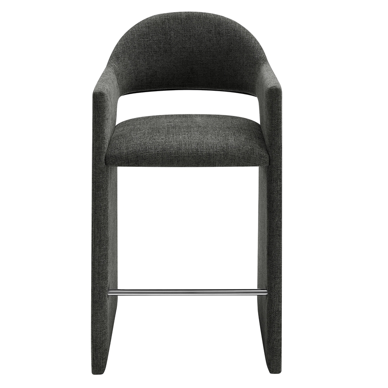 Talia 41 Inch 41 Inch Upholstered Fabric Bar Stool in Charcoal