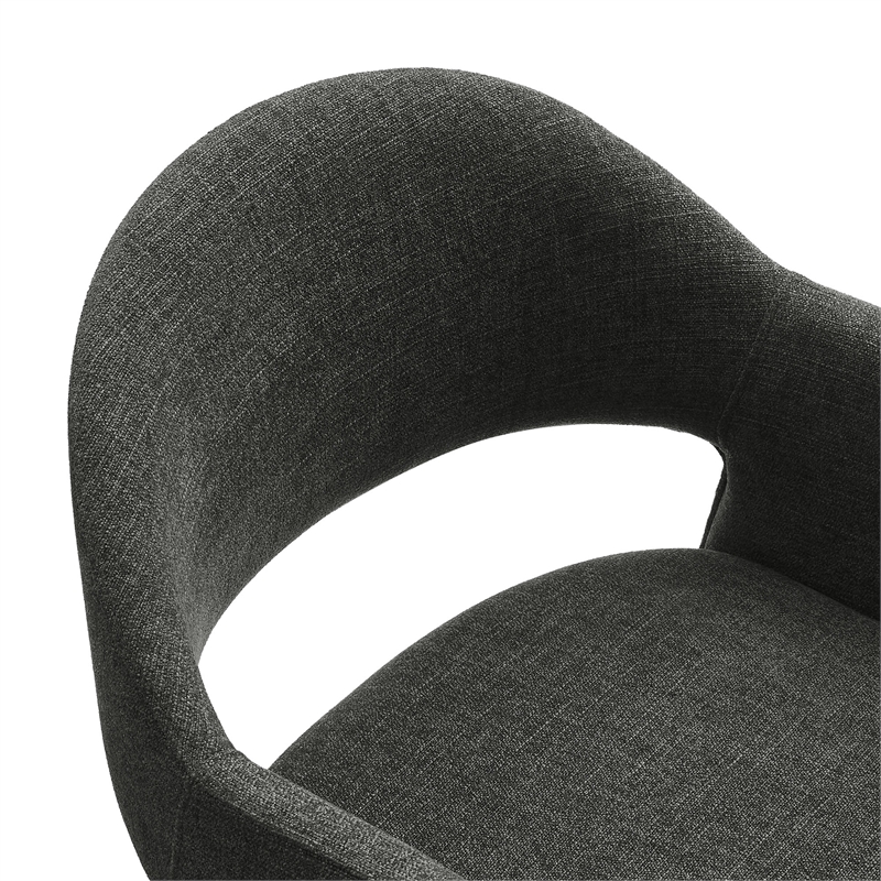 Talia 41 Inch 41 Inch Upholstered Fabric Bar Stool in Charcoal