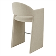 Talia 41 Inch 41 Inch Upholstered Fabric Bar Stool in Linen