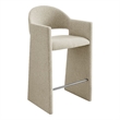 Talia 41 Inch 41 Inch Upholstered Fabric Bar Stool in Linen