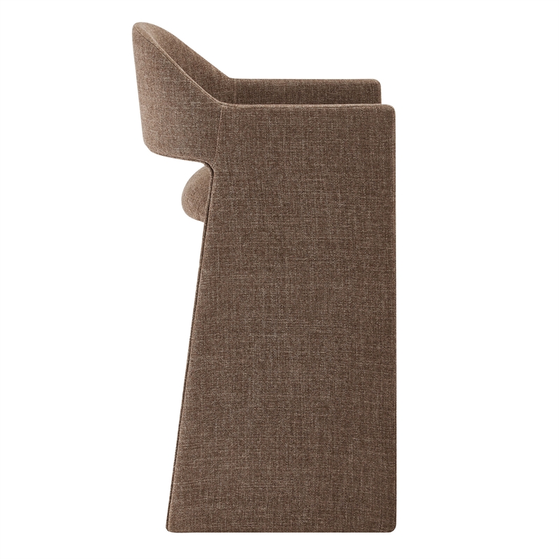 Talia 41 Inch 41 Inch Upholstered Fabric Bar Stool in Mocha