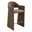 Talia 41 Inch 41 Inch Upholstered Fabric Bar Stool in Mocha
