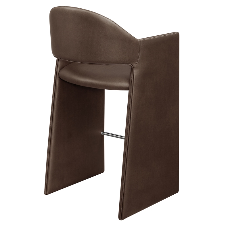 Talia 41 Inch Vegan Leather Bar Stool in Espresso