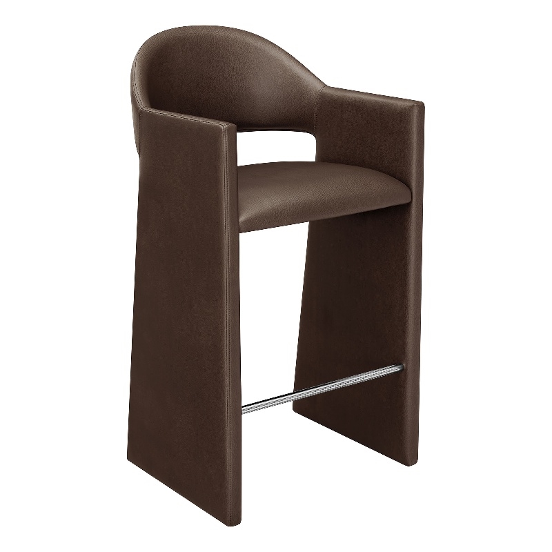 Talia 41 Inch Vegan Leather Bar Stool in Espresso