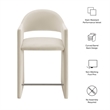 Talia 37 Inch Performance Velvet Counter Stool in Alabaster