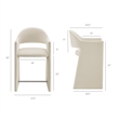 Talia 37 Inch Performance Velvet Counter Stool in Alabaster