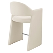 Talia 37 Inch Performance Velvet Counter Stool in Alabaster