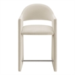 Talia 37 Inch Performance Velvet Counter Stool in Alabaster